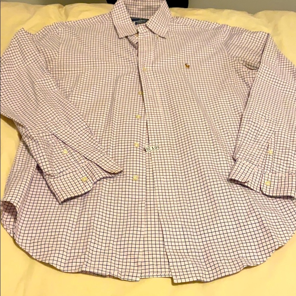 Ralph Lauren shirt, navy and pink checkered print